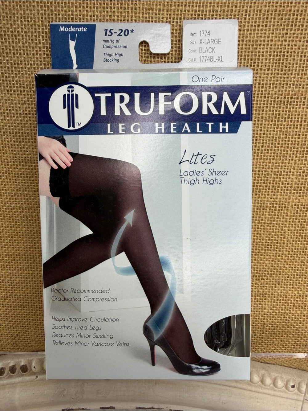 Truform Lites Ladies' Sheer Thigh Highs - Black
